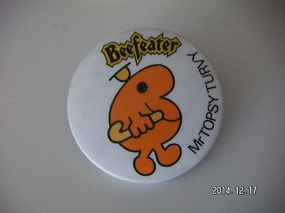 MR TOPSY TURVY AT BEEFEATER MR MEN BILD ABZEICHEN 2