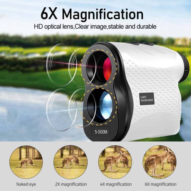 500M Mini Golf Laser Range Finder LCD 6X Hunting Distance Angle Speed Measure
