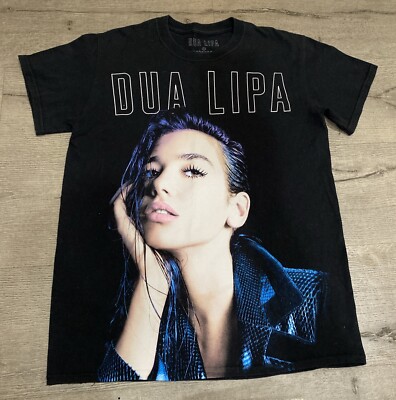Dua Lipa 2018 Tour T Shirt Sz S Black Big Face Music