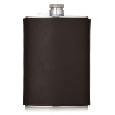 James Purdey Leather Flask 8oz Dark Brown