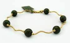 GENUINE BLACK ONYX BRACELET 14k GOLD - New With Tag - MADE IN USA