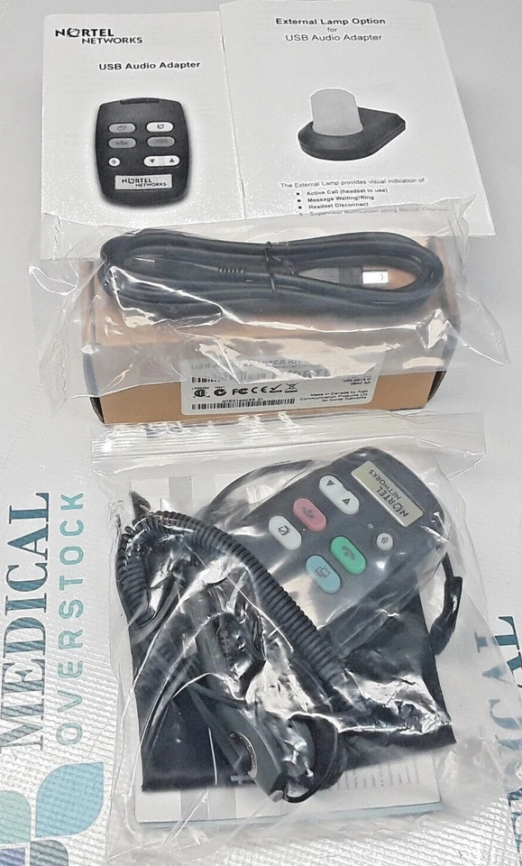 KIT ADAPTADOR AUDIO USB NORTEL CON AURICULARES MONOAURALES - NUEVO Foto 2 de 4