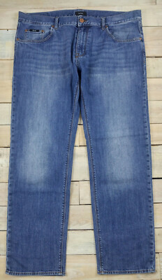 HUGO BOSS Maine Stretch Straight Distressed Medium Wash Blue