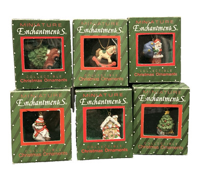 Lot of 6 Morgan Creative Miniature Enchantments Christmas Tree Ornaments Taiwan