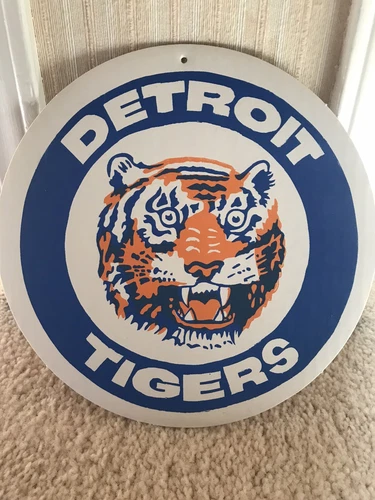 Vintage DETROIT TIGERS LOGO 9.5” Wall Sign Jersey Shore Boardwalk Prize 1980’s