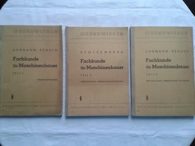 Fachkunde  Maschinenbauer Teil 1 bis 3 Fachbuch 1948 Berufsschule - Bild 1 von 4