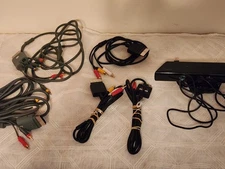 Official Microsoft Xbox 360 Audio Video AV Component HD Cable Cord Lot & Kinect