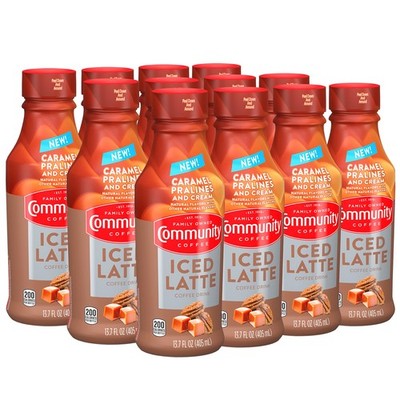 Iced Latte Coffee Drink, Caramel Pralines & Cream, Natural Flavors, 13.7 Fluid O