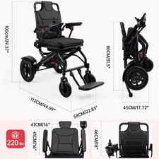 360W Electric Wheelchair Lightweight Folding Wheelchair for Adults Seniors