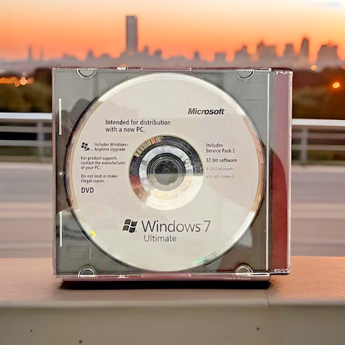 OEM Microsoft Windows 7 Ultimate 32-bit DVD, Service Pack 1, Key NOT included.