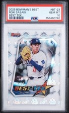 Topps 2025 Bowman's Best Best Tek Roki Sasaki RC Dodgers BT-23 /99 PSA 10