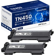 2PK Black TN450 TN-450 Compatible TN450 High Yield Toner Cartridge Replacement