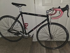 Bianchi Pista 700C Single Speed Bike Black Pink Drop Bar Caliper Brake