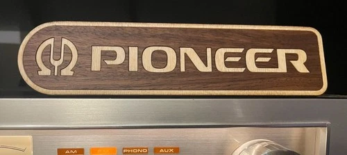 Pioneer Stereo Vintage*Fan Art* Logo with Walnut Inlay Style 1