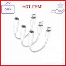 Lightning to 3.5 mm Headphone Jack Adapter, Apple MFi Certified 3 Pack iPhone