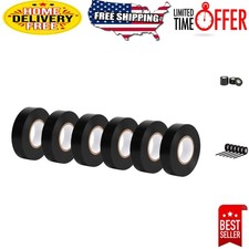Strong Adhesive Electrical Tape Set: 6 Rolls of 3/4 Inch x 60 Feet Vinyl for DIY