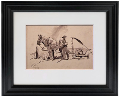 ANDREW WYETH Farmer with Horse and Harrow Americana Framed Art Print