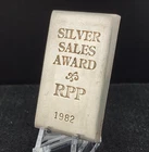 Vintage 1982 Hoover & Strong Inc. Silver Sales Award RPP 5.05 oz Bar - VERY RARE