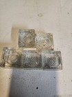 Lot Of 6 Beautiful Vintage Glass Salt Cellar  – GORGEOUS UNIQUE SQUARE DESIGN — photo 2