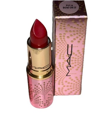 MAC Lustreglass Lipstick'' Put A Bow on it'' brand new in box full size Super Rare