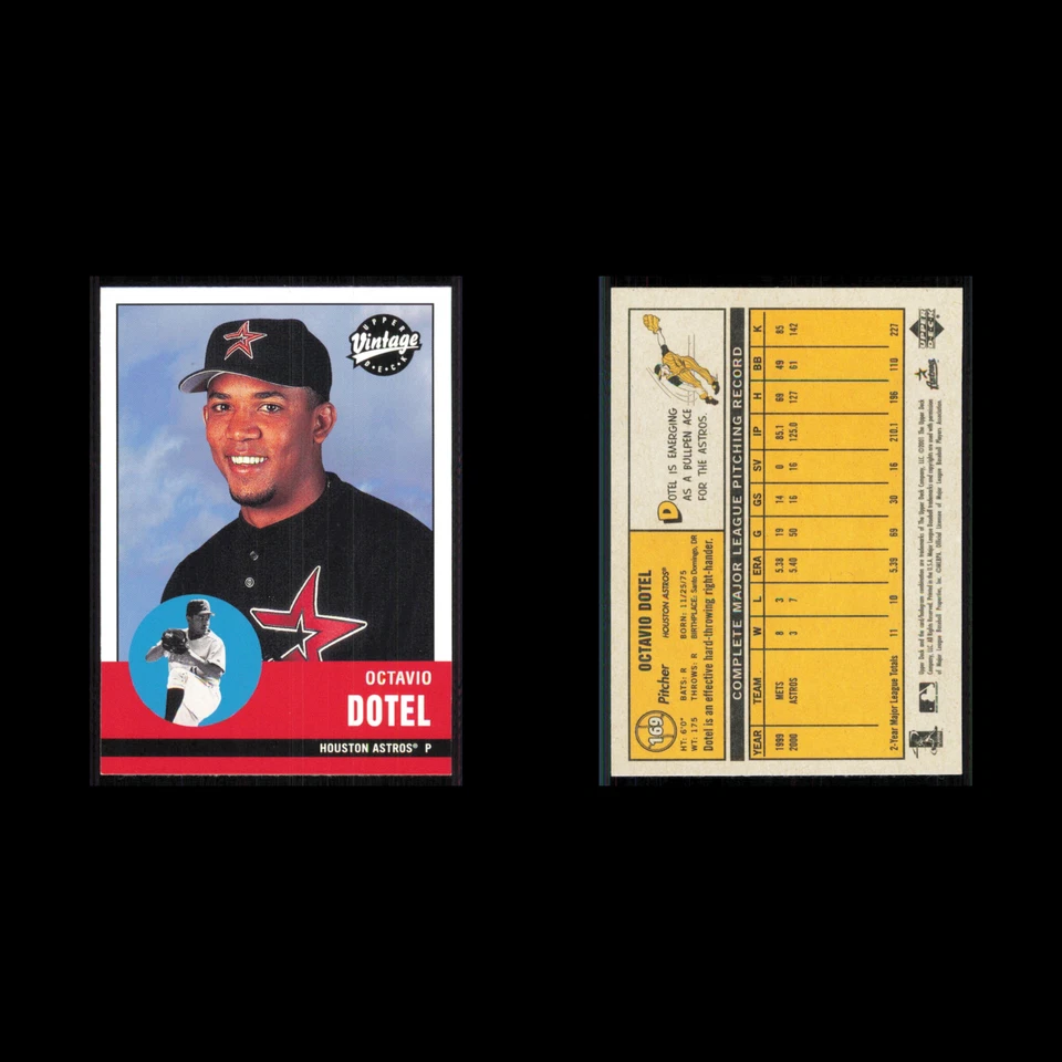 Octavio Dotel #169 2001 Upper Deck Vintage Houston Astros Baseball Card MLB NM - Image 3 of 3