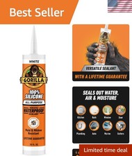 Waterproof Caulk  Seal Silicone Sealant, 10oz, White