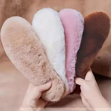 Natural Rabbit Fur Insoles Winter Real Fur Wool Insoles Men Women Warm Soft Warm