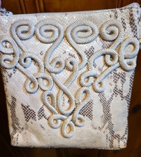 Vintage Sharif Tan  Brown Snakeskin Leather Crossbody Shoulder Bag