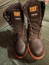 CAT BOOTS WIDE WIDTH HIGH TOP STEEL TOE CAP WC44103-709 US9 UK8 US8 EU42 BLACK