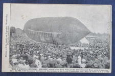 1908 Strobel Airship Balloon St Louis Missouri Cambridge Fair Adv Postcard