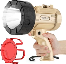 Rechargeable Spotlight Flashlight with 1000,000 Lumen LED, IP67 Waterproof Long