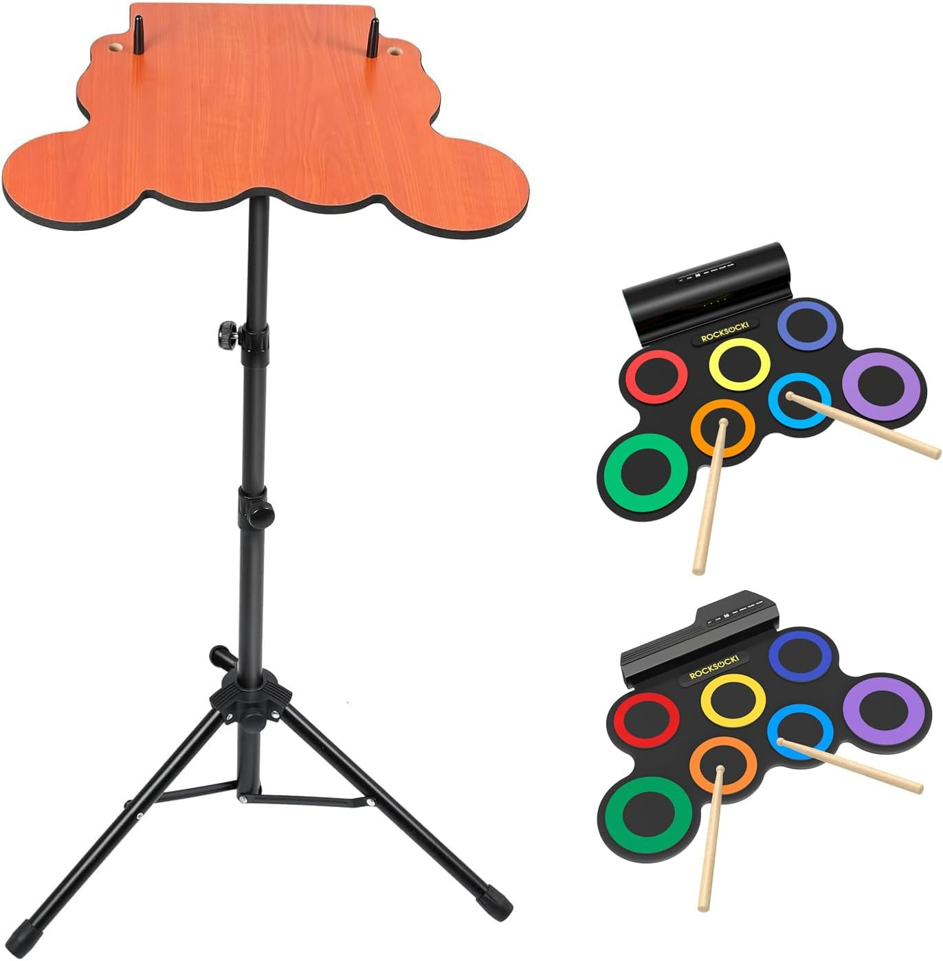 Drum Pad Stand Adjustable for 7 Pad Roll-up Electronic Drum Set (Stand Only)