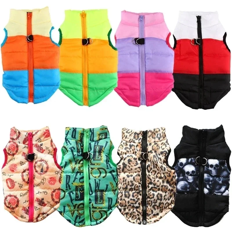 Cute Puppy Pet Small Dog Cat Winter Warm Coat Padded Vest Jacket Sizes S M L - Image 2 of 4
