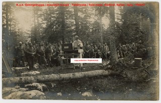 K.u.k Foto Soldat Feldmesse Feldkapelle Südtirol Italien photo soldier italy ww1