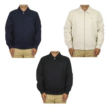 Tommy Hilfiger Full Zip Solid Cotton Windbreaker Jacket Coat - 3 color options