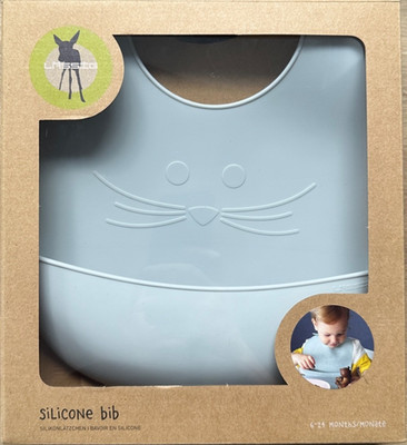 LÄSSIG Silikon Lätzchen - Silicone Bib, Little Chums Mouse Grey