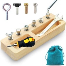 14 Pcs Kids Montessori Screwdriver Board Set, Wooden Screw Driver Activities ...
