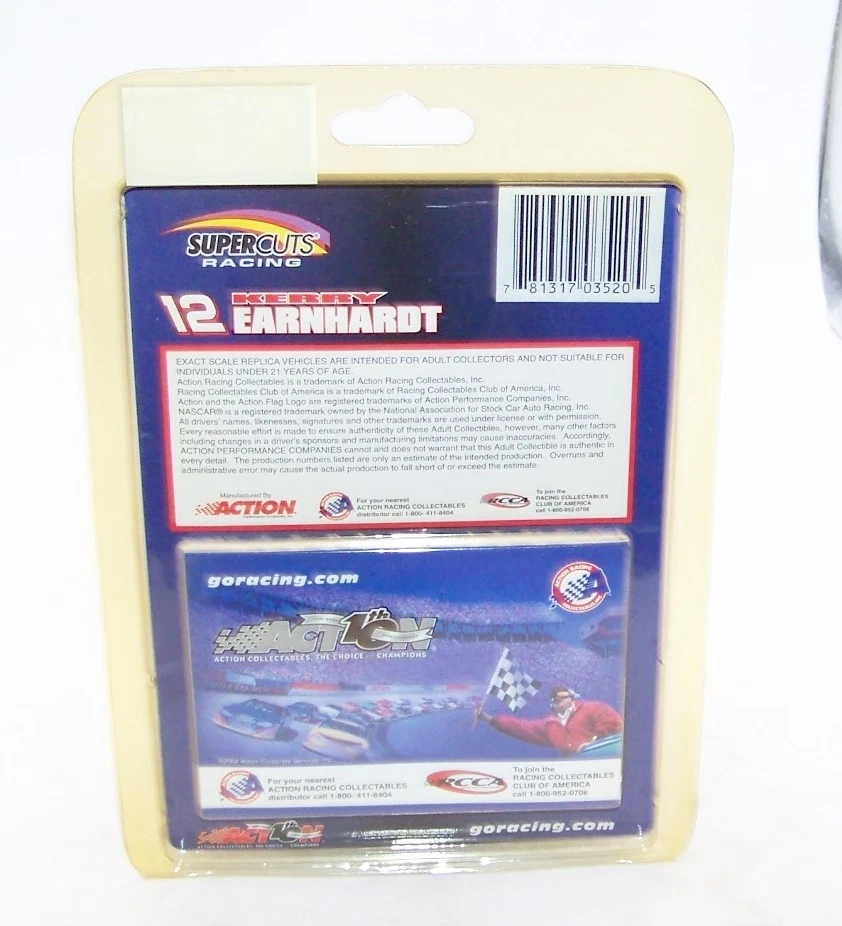 1:64 ACTION 2002 #12 SUPERCUTS RACING KERRY EARNHARDT TOTAL CONCEPT HOOD OPEN - Image 2 of 2