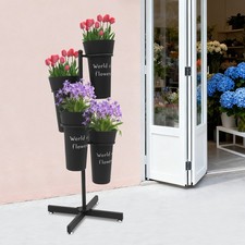 Flower Display Stand Floral Stand With 4 Buckets Flower Stand In/Outdoor