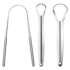 3 PCS Metal Tongue Scraper Tongue Scrapers for Adults Kids Stainless Steel