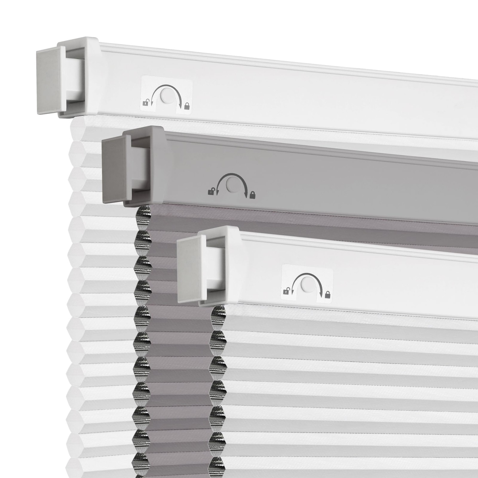No Tools No Drill Cordless Cellular Shades,46" W x 48" H,Bla