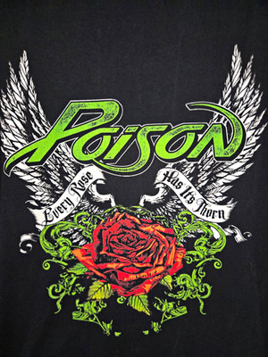 Poison Every Rose Has Its Thorn Black Graphic Rock Band Tee T-Shirt. Size XL.