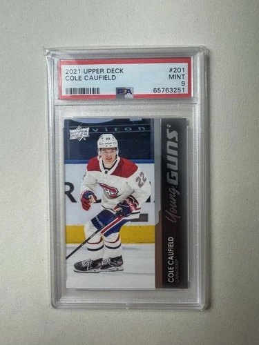 Upper Deck 2021-22 Young Guns Cole Caufield #201 RC PSA 9 Montreal Canadians