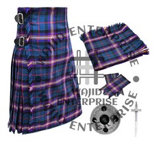 Scottish handmade traditional Masonic tartan 8 yard Kilt for Men's - custom Size