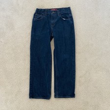 Arizona Jean Co. Boys Relaxed Straight Dark Blue Denim Jeans Dark Wash