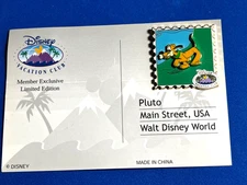 Disney Pluto DVC Vacation Club Member Exclusive LE Pin and Postcard  V01