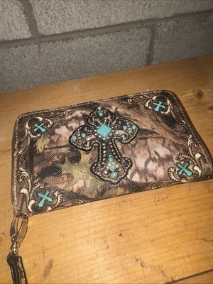 montana west small purse torquioise cross