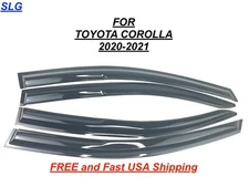 Window Vent Visors for 20-21 4Dr TOYOTA COROLLA Rain Guard Shade&Wind Deflector