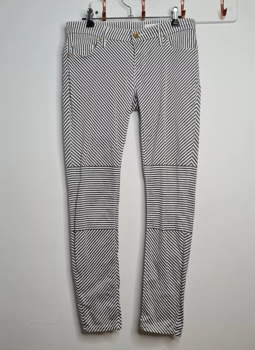 Grey and white striped best sale jeans