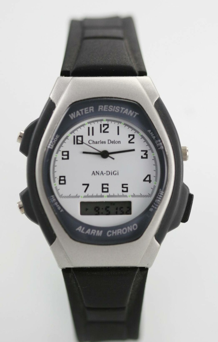 Charles Delon White ANA/DIG Gray Silver Black Rubber Alarm  display picture 3